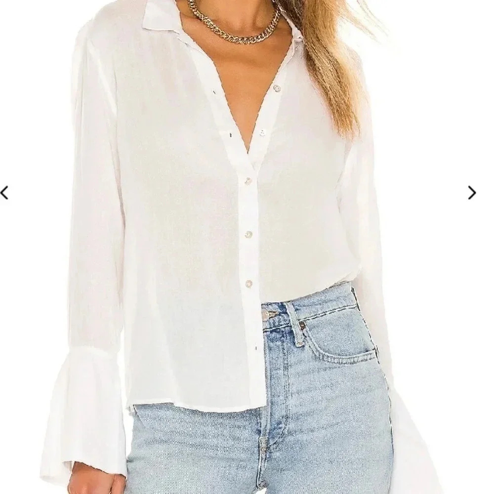 Amuse Society | Tay Long Sleeve Woven Blouse | Size XS